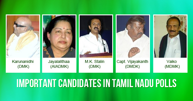 Important candidates in Tamil Nadu polls 2016
