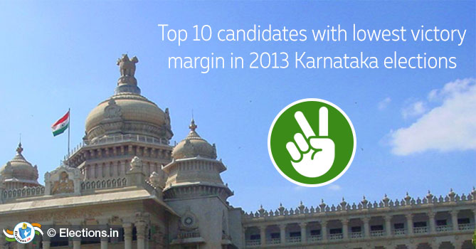 Top 10 candidates with lowest victory margin in 2013 Karnataka elections