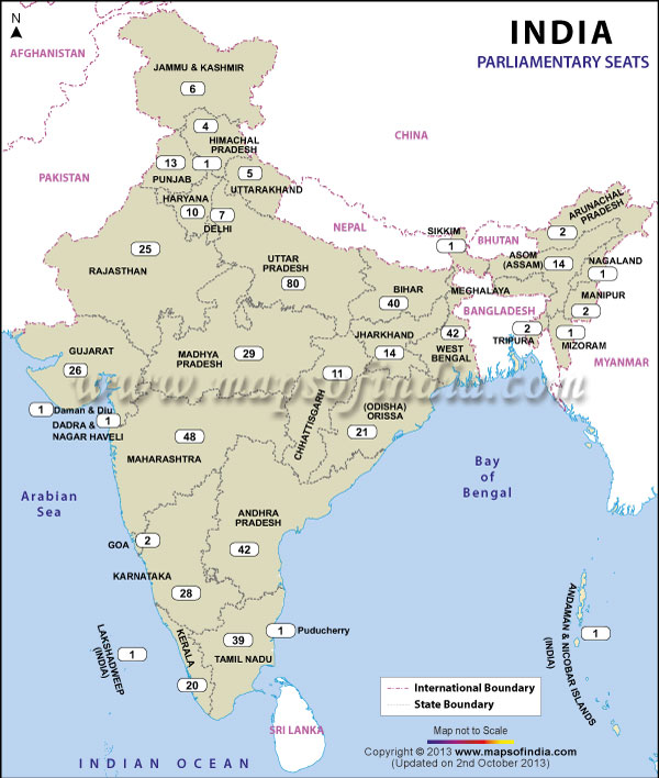 India Parliamentary Constituencies Map - 2009